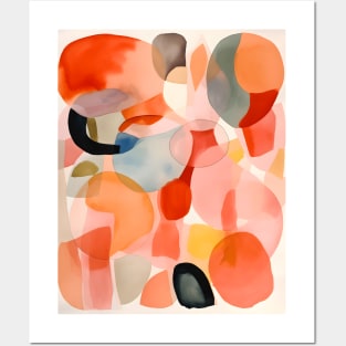 Warm Colorful Abstract Shapes Posters and Art